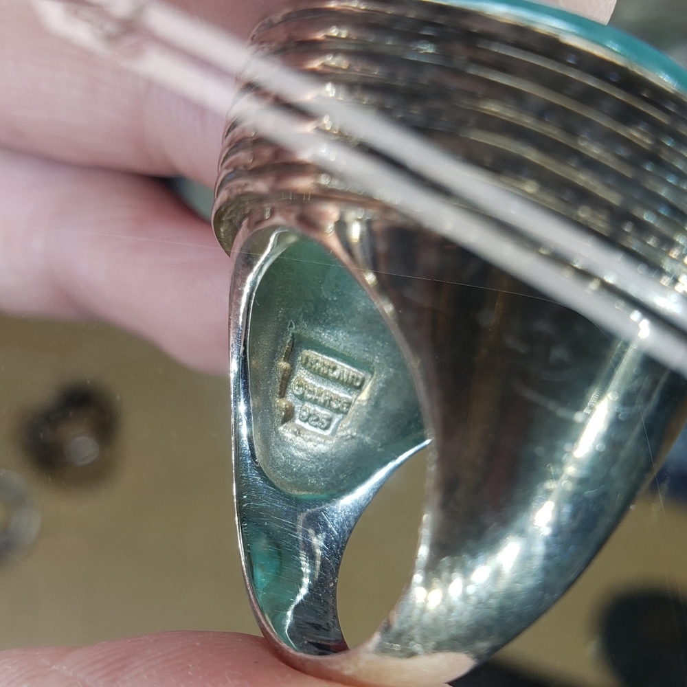 Sterling silver, turquoise stone ring